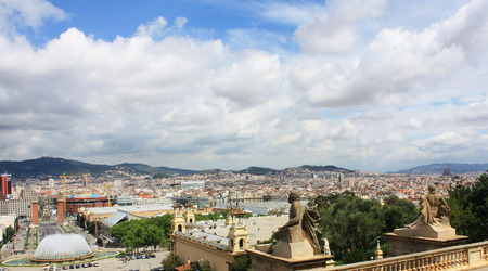 View of Barcelona. Cloud summer day.の写真素材