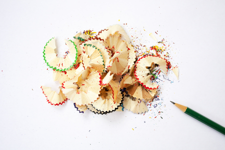 Wooden Shavings. Sharpening Pencilの写真素材