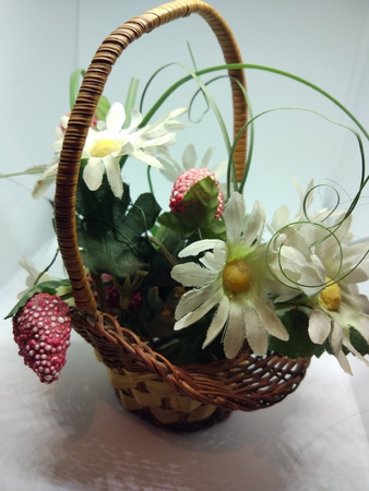 basket of flowersの写真素材