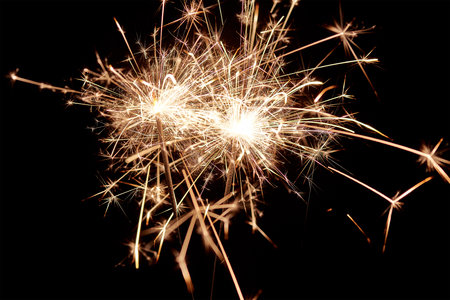 Sparklers. Christmas and New Year Celebration Lights.の写真素材