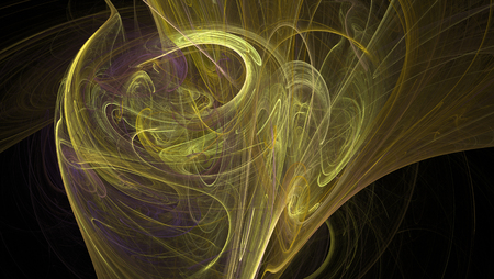 Gold abstract background with curves and smokeの写真素材