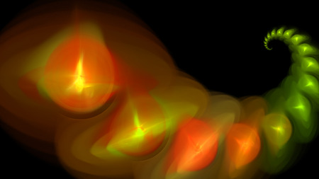 Colorful shapes curves and waves abstract background 3Dの写真素材