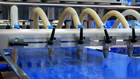 Food factory automated robotic machine. Conveyor product line for cooking and packing rations and...