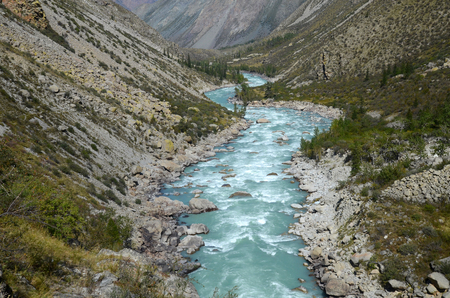 Argut is the most hard river in Russia for kayaking. Altai Republic, Russiaの写真素材