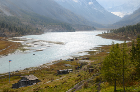 Akkem Lake is very popular destination for tourists. Altai Republic, Russiaの写真素材