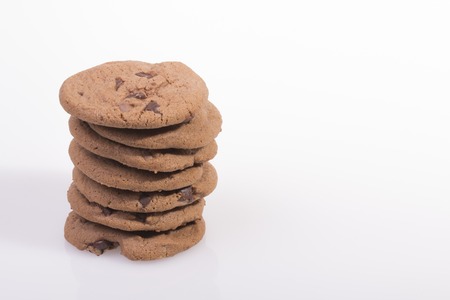 Chocolate chip cookie isolated on white background