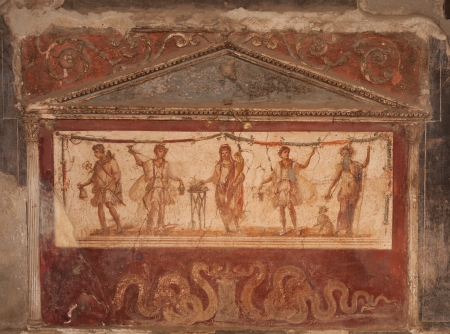 Ancient fresco found in Pompeii cityのeditorial素材