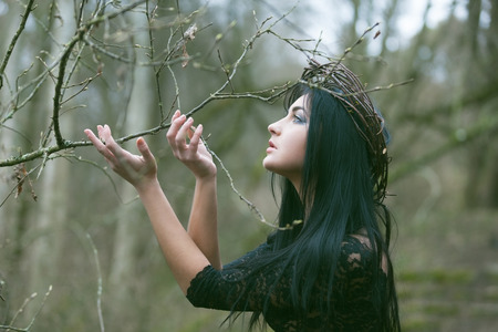 Wild nymph in the forestの写真素材