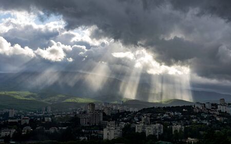 panorama of Alushta with a view of the Roman Kosh