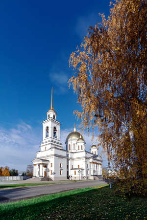 Temple of Alexander Nevsky on autumnの写真素材