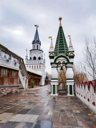 view of the western tower and the bell tower of the Izmailovsky Kremlinの写真素材