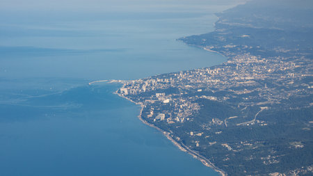 A mesmerizing view of an entire city seen from an airplane window