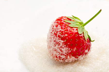 strawberries in sugarの写真素材
