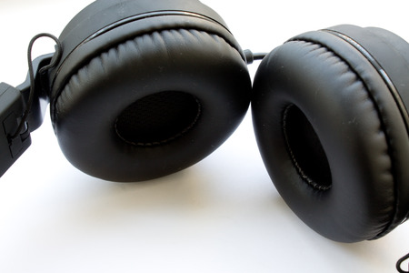 Headphones on white backgroundの写真素材