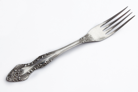 fork isolated on white backgroundの写真素材