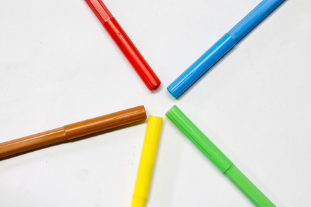 markers on white backgroundの写真素材