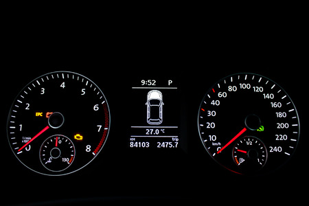 car dashboard closeup