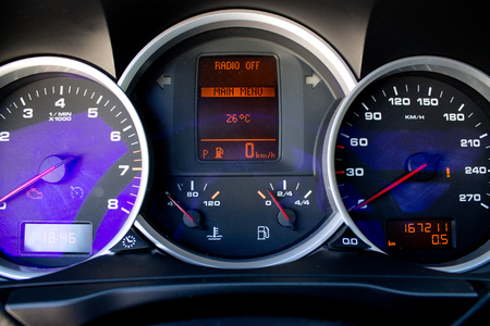car dashboard closeup