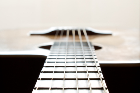 Fragment of an acoustic guitar - closeup shotの写真素材