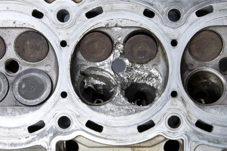 Valves on the broken engine valve box closeupの写真素材