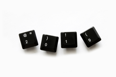 2019 year on computer keyboard keys