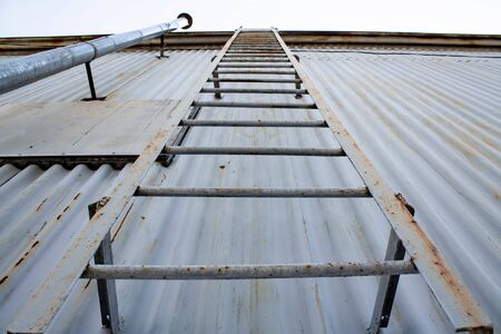 roof acces metal ladderの写真素材