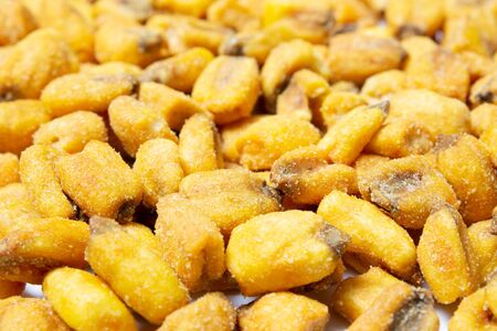 Roasted corn nuts texture close upの写真素材