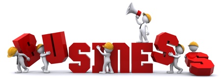 Business team building a business. Isolatedの写真素材