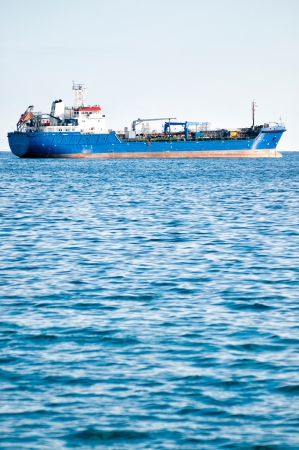 Trading ship in the open seaの写真素材