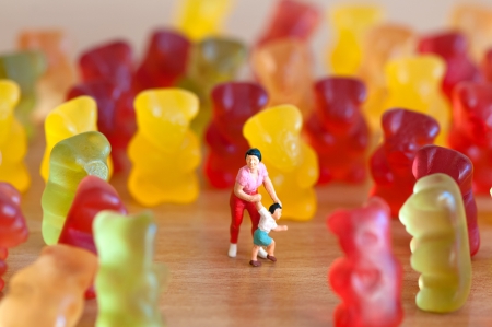  Gummy bear invasion  Harmful  junk food conceptの写真素材