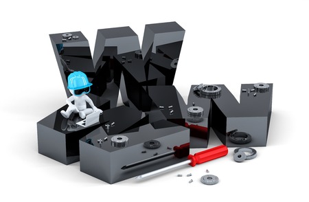 Website building concept. Isolated on white backgroundの写真素材