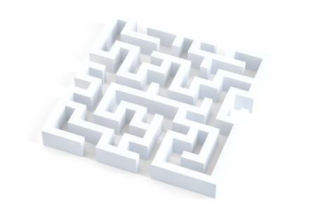 Isolated 3d white maze.の写真素材
