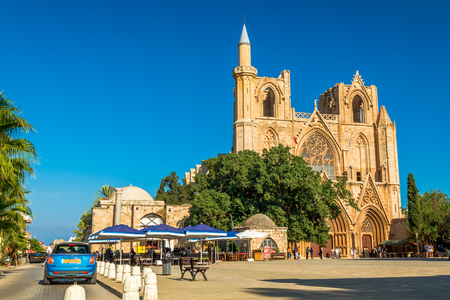 FAMAGUSTA, CYPRUS - OCTOBER 10, 2015: St. Nicholas Cathedral formerly St. Nicholas Cathedral at Mahmut Celaleddin square on OCTOBER 10 in Famagusta.のeditorial素材