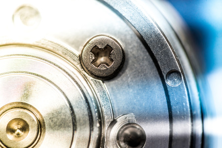 HDD Spindle extreme closeup.