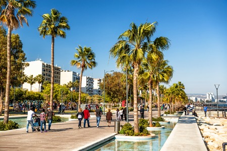LIMASSOL, CYPRUS - APRIL 01, 2016: Limassol Seaside Park.のeditorial素材