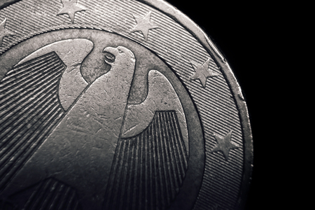 German euro coin. Business concept. Macro.の写真素材