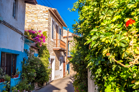 Charming street in an old village of Lefkara. Larnaca District, Cyprus.のeditorial素材
