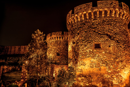 Kalemegdan fortress at night. Belgrade, Serbia.のeditorial素材