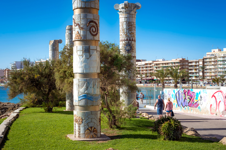 Monument to Mediterranean Cultures on Punta Margalla. Torrevieja, Spain.のeditorial素材