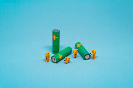 Battery utilisation. Battery recycling conceptの写真素材