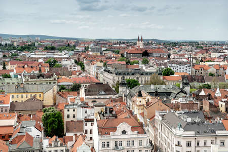 Aerial view of Pilsen, Czech Republic.の写真素材