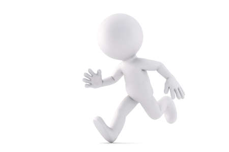 Running man. 3D illustration. Isolated on white