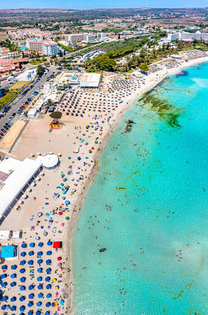Panorama of famous Nissi Beach. Ayia Napa. Cyprus.の写真素材