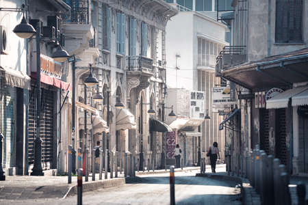 Limassol, Cyprus - July 07, 2018: View of shopping street in Old Townのeditorial素材