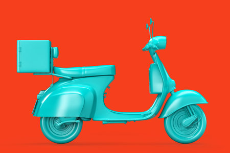 Side view of vintage retro scooter. 3D illustrationの写真素材