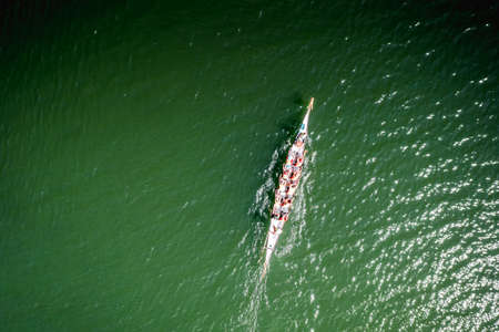 Dragon boat racing on the riverのeditorial素材