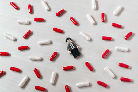 Man under Depression. Illustrative editorial. October 04, 2021