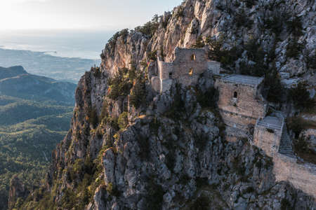 Ruins of Buffavento Castle on top of Kyrenia mountain range. Kyrenia District, Cyprusのeditorial素材