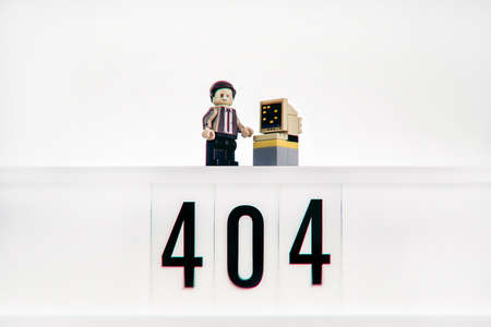 Error 404 concept. Anaglyph 3d effect. Illustrative editorial. January 02, 2022のeditorial素材