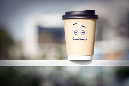 Portrait of smiling coffee cup character